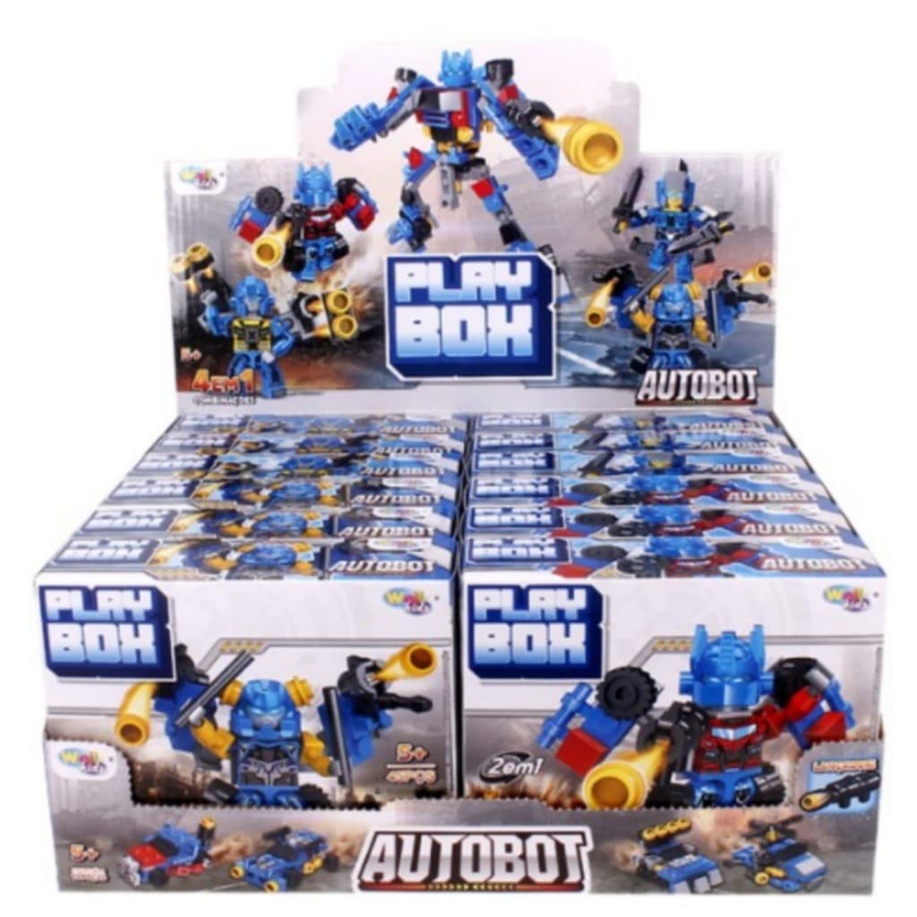 Blocos de Montar Robo Autobot  2 em 1  Montar Veículo e Robô
