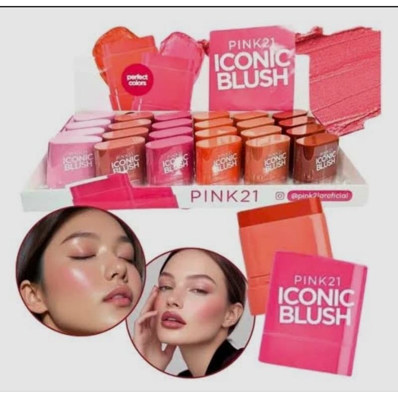 Blush em Bastão Iconic - Pink 21 Cosmetics - pequeno - Tons: 01, 02, 03, 04, 05, 06 - Venda em Unidades