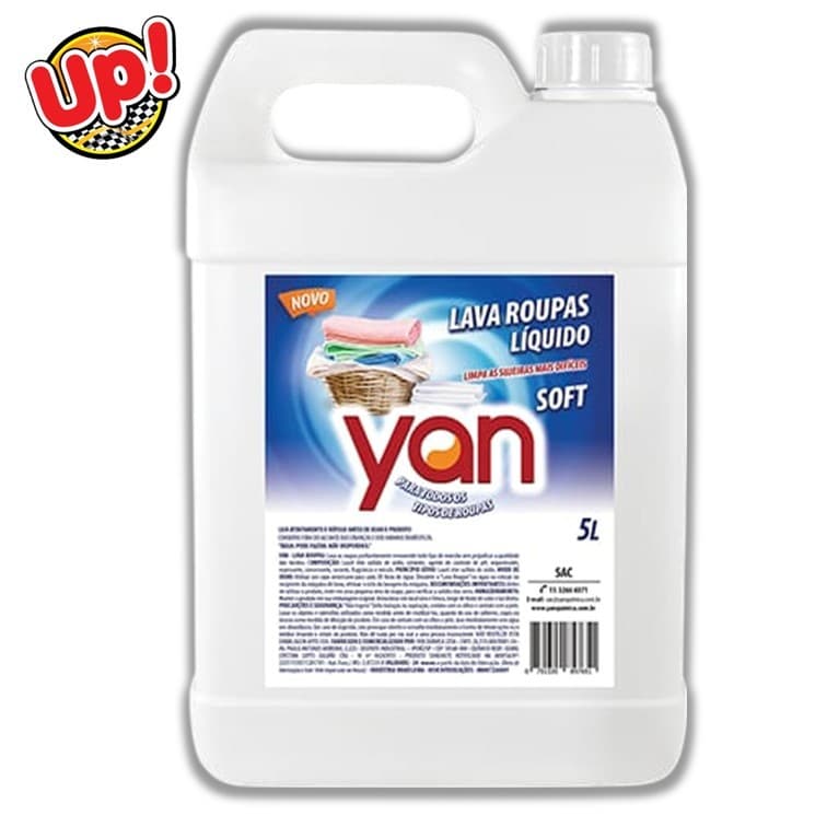 Lava Roupas Líquido YAN 5L Versão Soft - Cuidado e Limpeza Profunda!