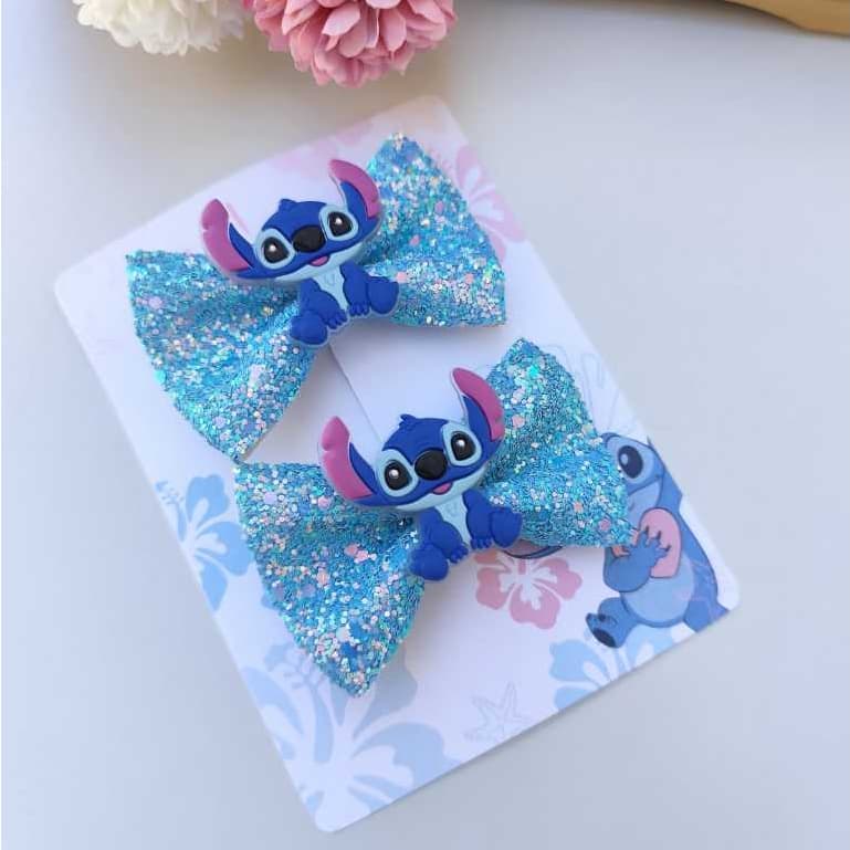 Laço Stitch Parzinho de laço de cabelo infantil Laço de cabelo Stitch