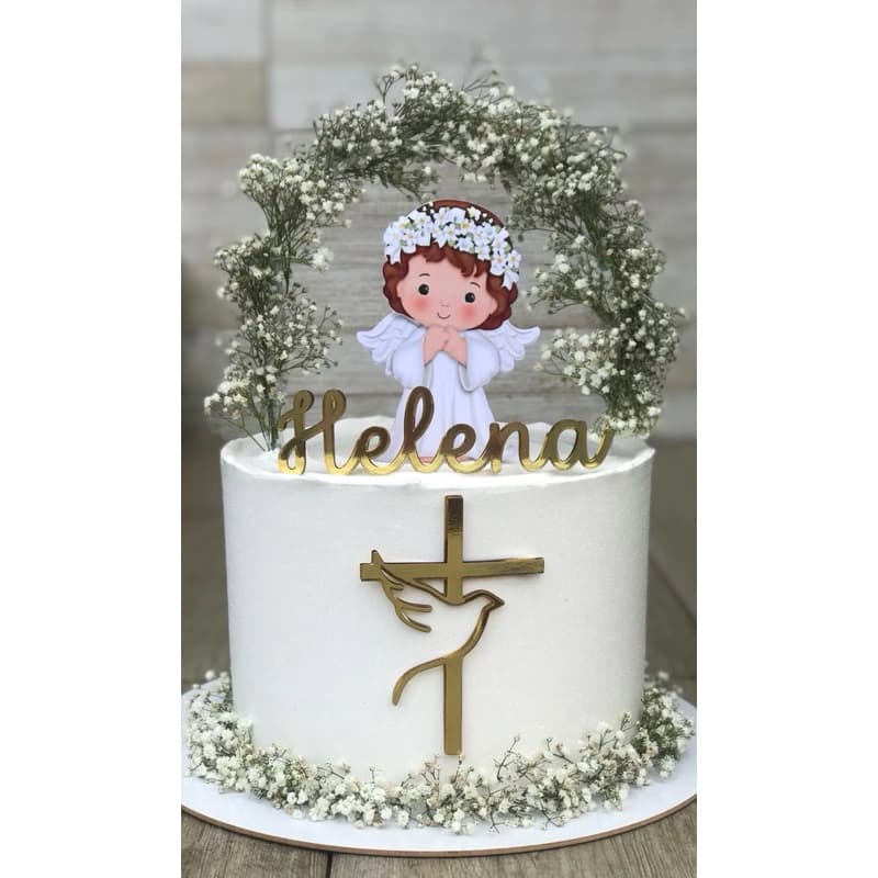 Topo de Bolo Menina(o) Personalizado/Topo de bolo Batizado/Topper Batizado/decoração festa/ batizado