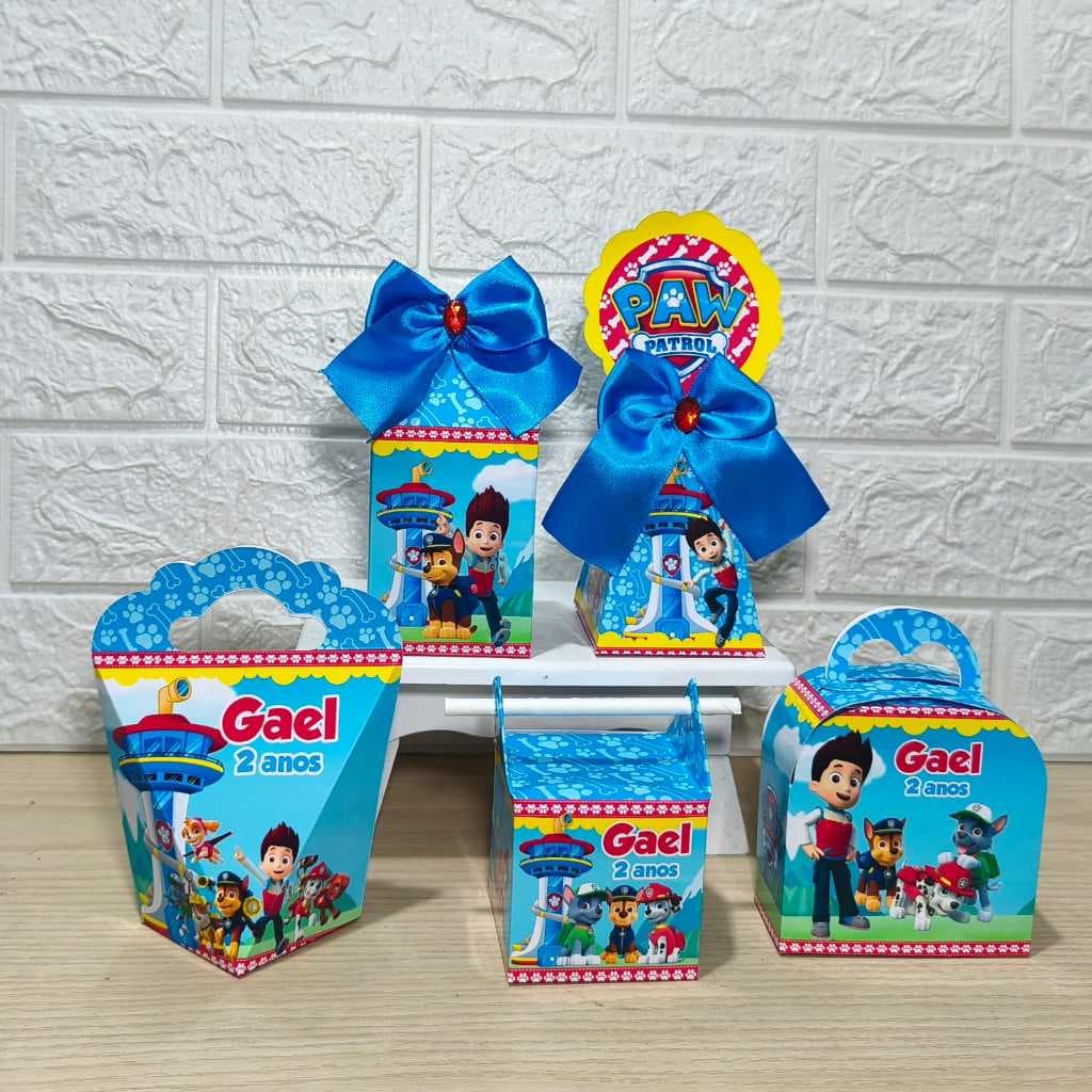 Kit Personalizados Caixinhas Patrulha Canina  Menino Lembrancinhas Aniversario-festa PEGUE E MONTE