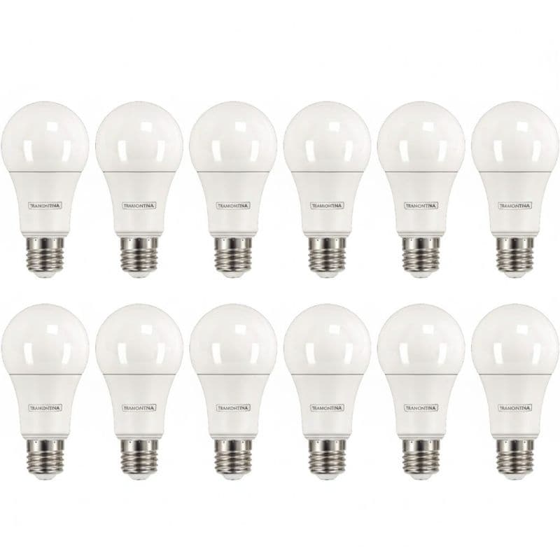 Kit 12 Lâmpadas LED 9W Tramontina – Branco Frio 6500K | Bivolt | Alta Economia e Iluminação Forte