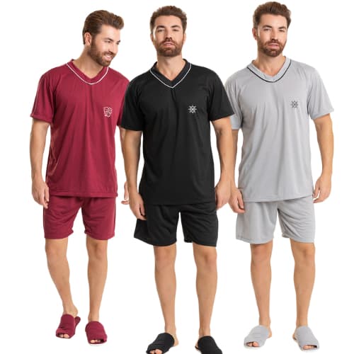 Promoção Pijama Masculino de Verão Malha Premium | Conjunto Fresco e Confortável