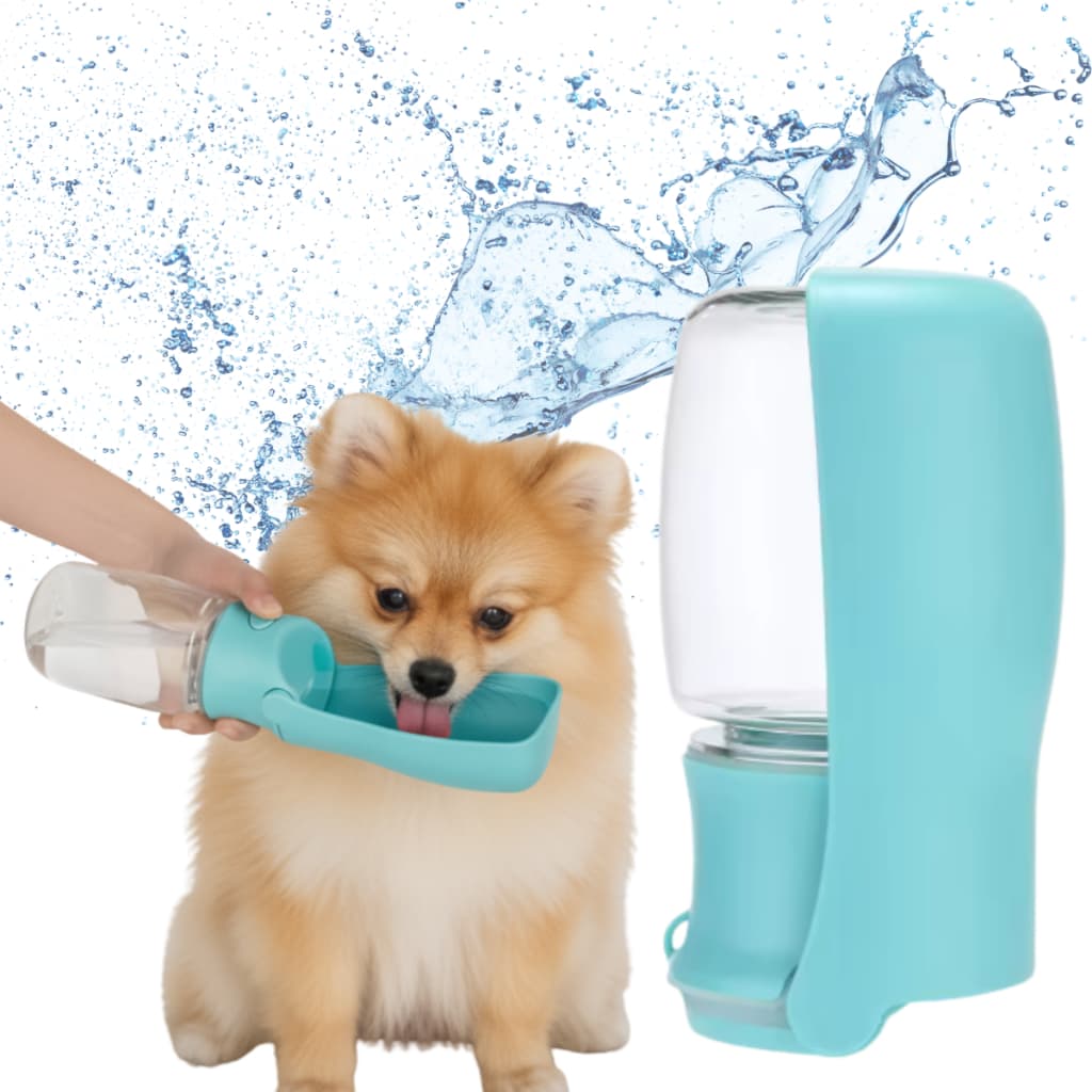 Garrafa Pet Portátil Dobrável para Passeios | Anti-Vazamento, Compacta e Super Prática para Cachorros e Gatos