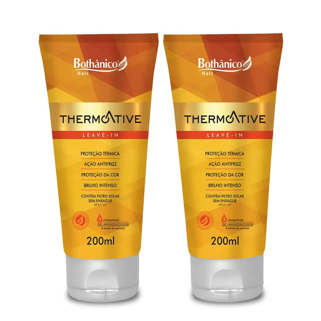 Kit 2Leave In Thermoative 200ml Térmico Filtro Solar S/ Enxague Anti Frizz Bothânico Hair Cosméticos