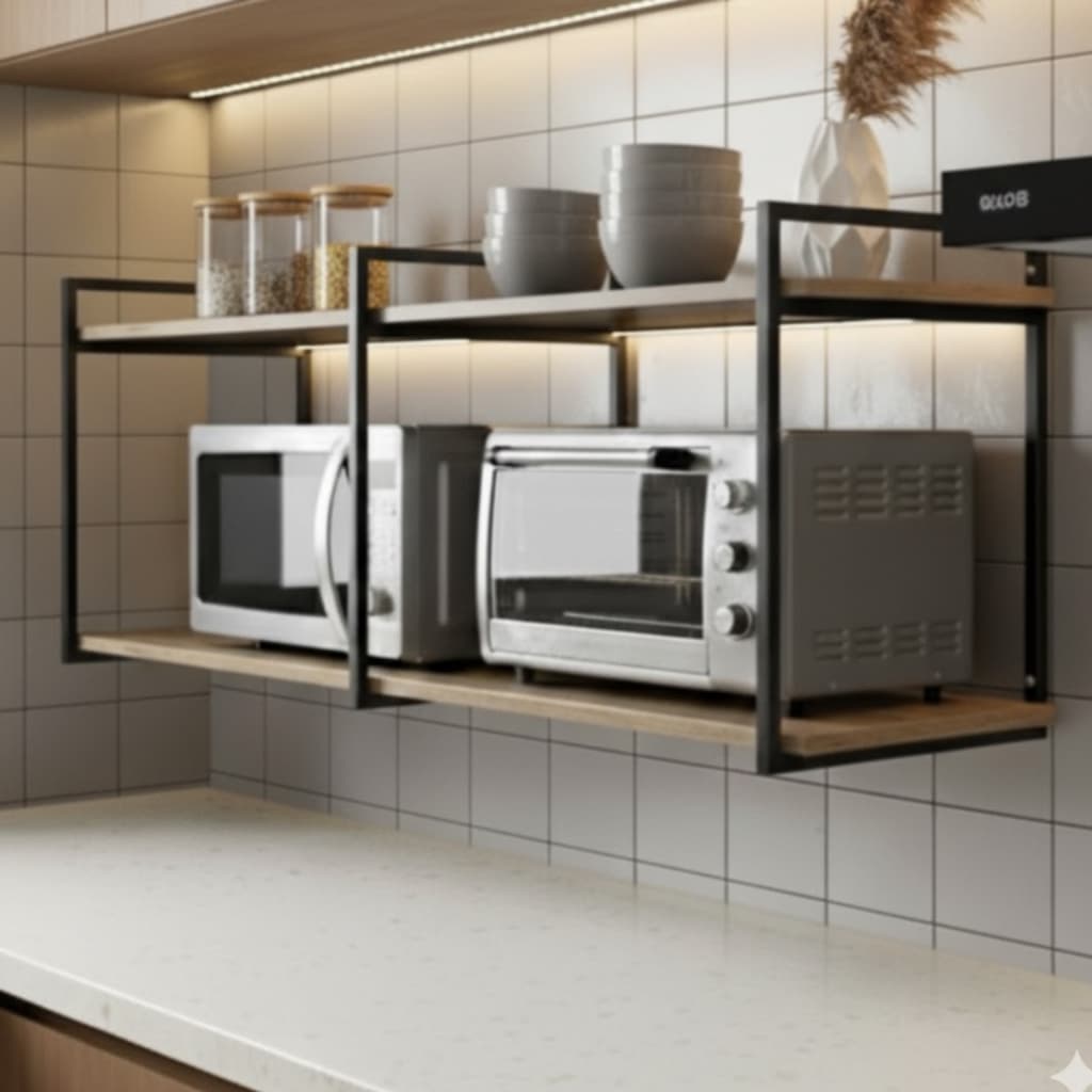 Estante/Prateleira Industrial – 120cm, Para Micro-ondas, Lavanderia e Escritório