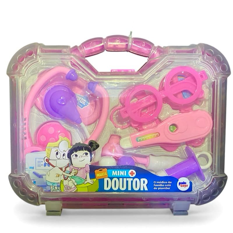 Maleta Kit Médico Rosa Grande Brinquedo Educativo Maleta de Brinquedo