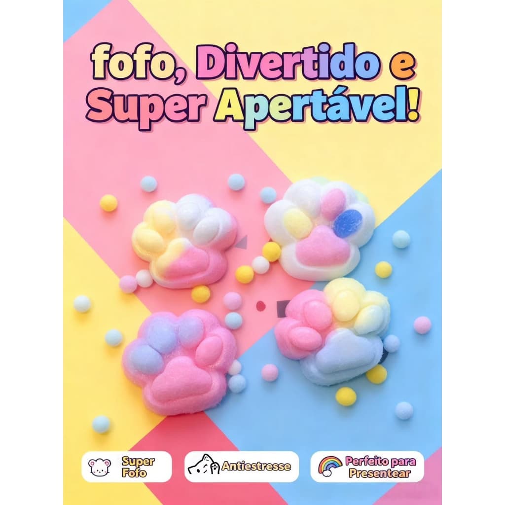 Pata Squishy Colorida – Super Fofa e Espremível para Crianças e Adultos!