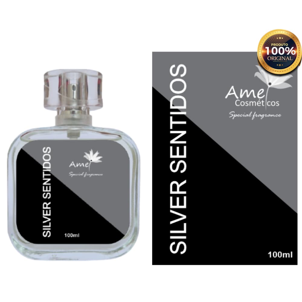 Silver Sentidos Amei Cosméticos Perfume Masculino 100ml Alta Fixação Essência Importada Parfum