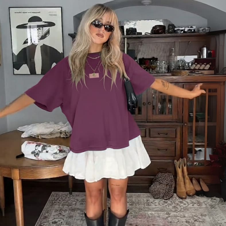 Camiseta Feminina Oversized Street Casual Treino Academia Confortável 100% Algodão Leve Promoção
