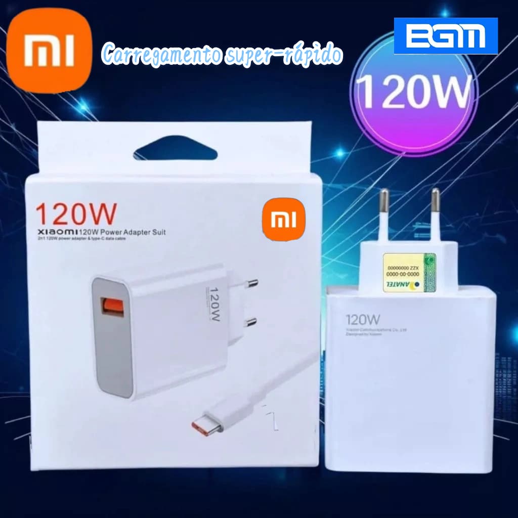 BGM-Carregador 120W Turbo Power Xiaomi Cabo 6A Usb com Saída Tipo-C,carregador de iPhone,Carregamento super-rápido