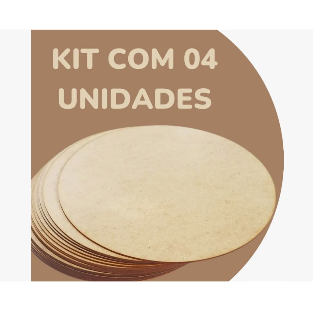Kit 4 Unidades Sousplat Supla Suplat 35cm Mdf Base Para Capas Tecido