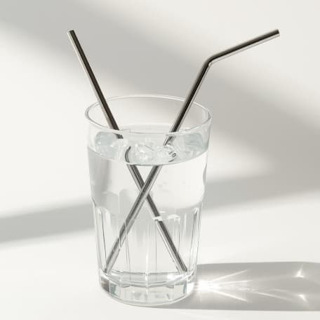 canudo de aço inox bio sustentável reutilizável kit com 2 canudos reto ou curvado + escova limpadora higiênica flexível