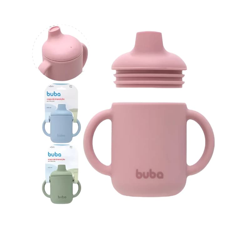 Copo De Treinamento Infantil Em Silicone C/tampa E Alça 120ml