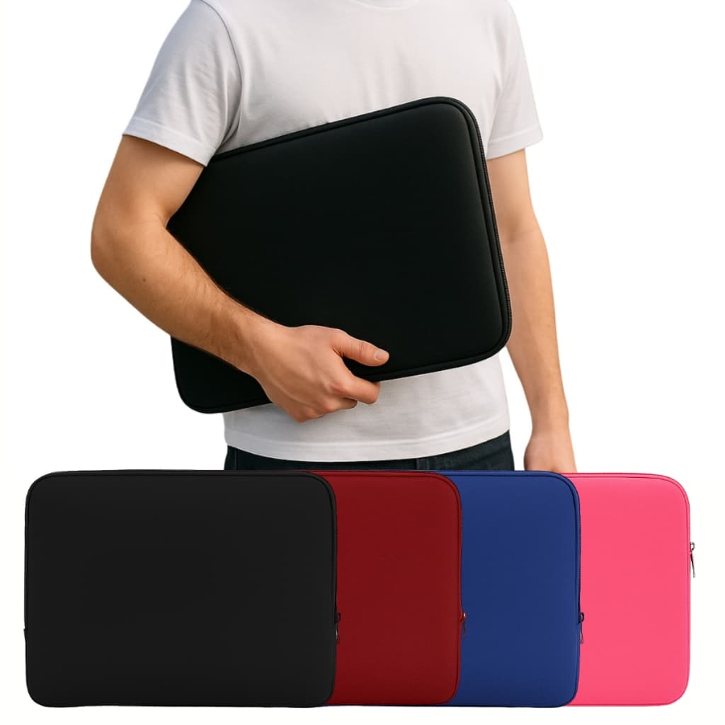 Capa Case Maleta Pasta Notebook Lisa Neoprene Slim Compacta  15.6/14/13.3/12/11Resístente a Água