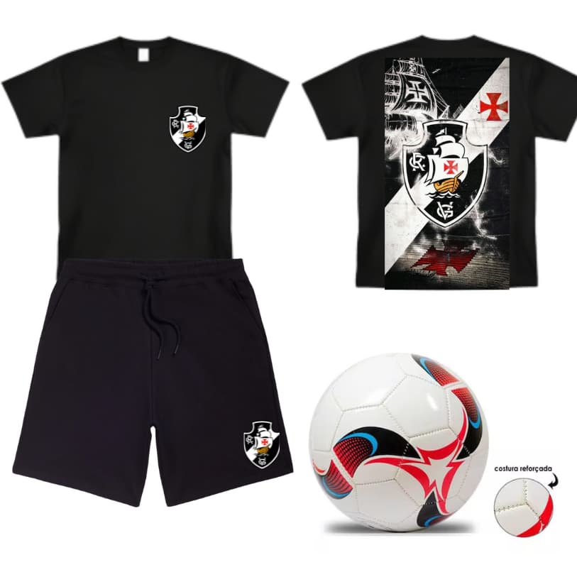 Conjunto de caniseta bermunda infantil do  Vasco Gama 2 ao 14