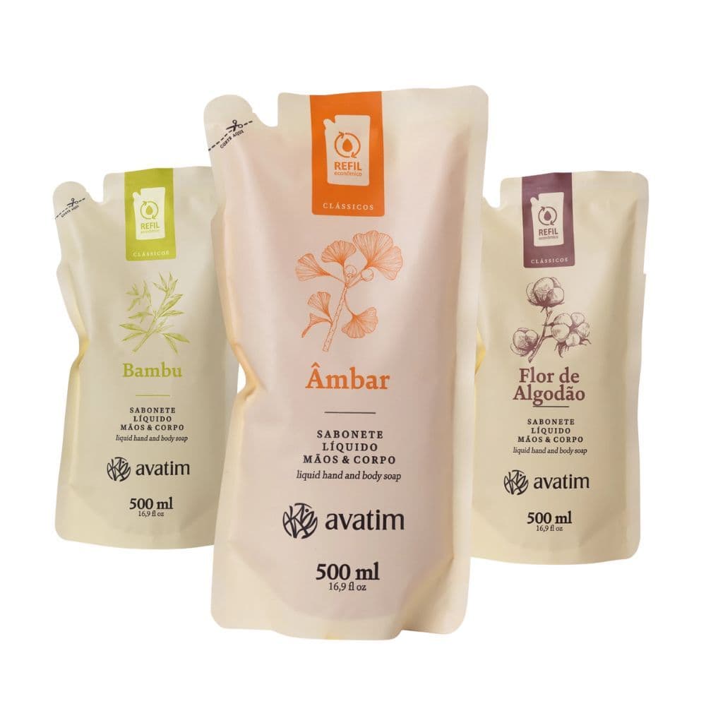 Refil Sabonete Líquido Avatim 500ml - Várias Fragrâncias
