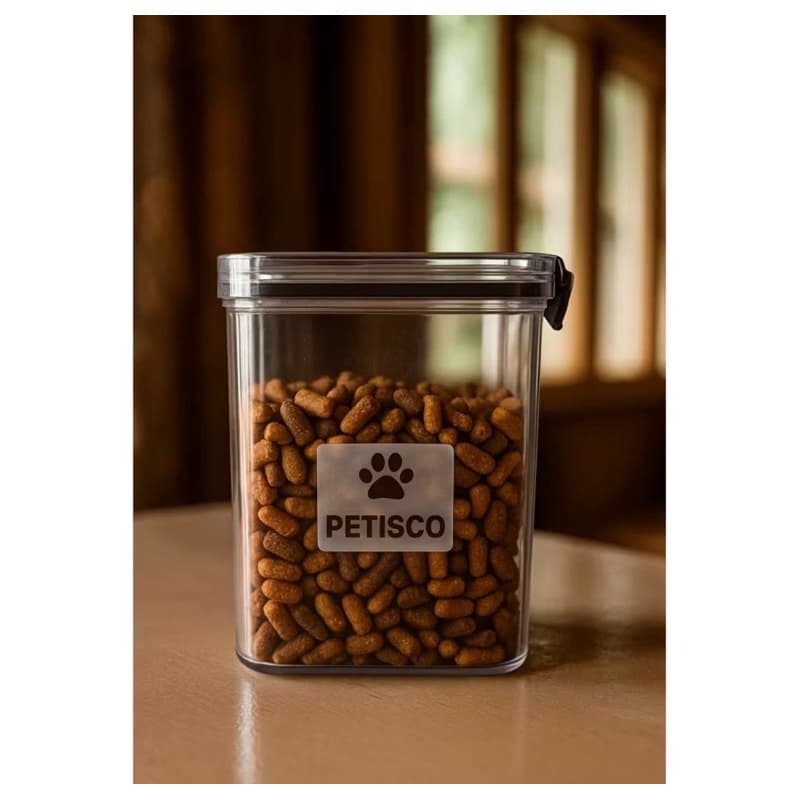 Porta Petisco para Pet 900ml com Tampa Hermética e Adesivo