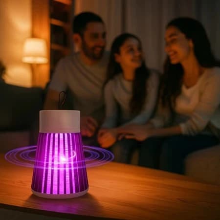 Armadilha Mata-Mosquito Recarregável – Repelente Eletrônico LED para Pernilongos e Insetos