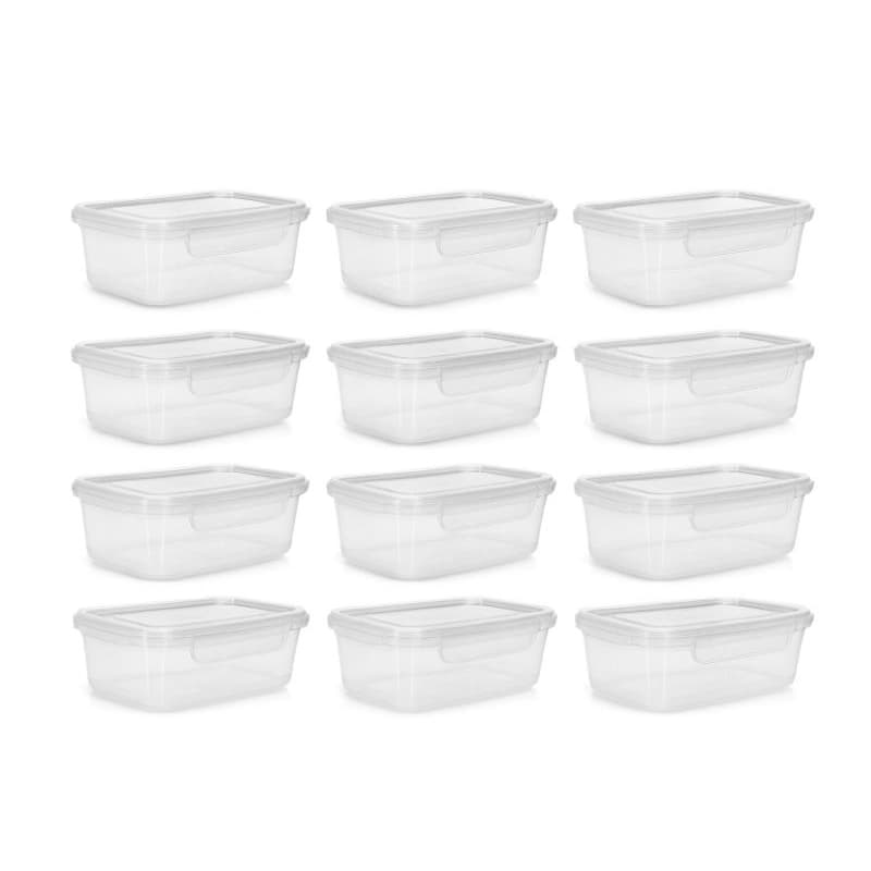 Kit com 10 Potes Transparentes de Marmitinha Com Trava Reforçado 750ml 400ml Pode ir no Microondas Freezer e Geladeira