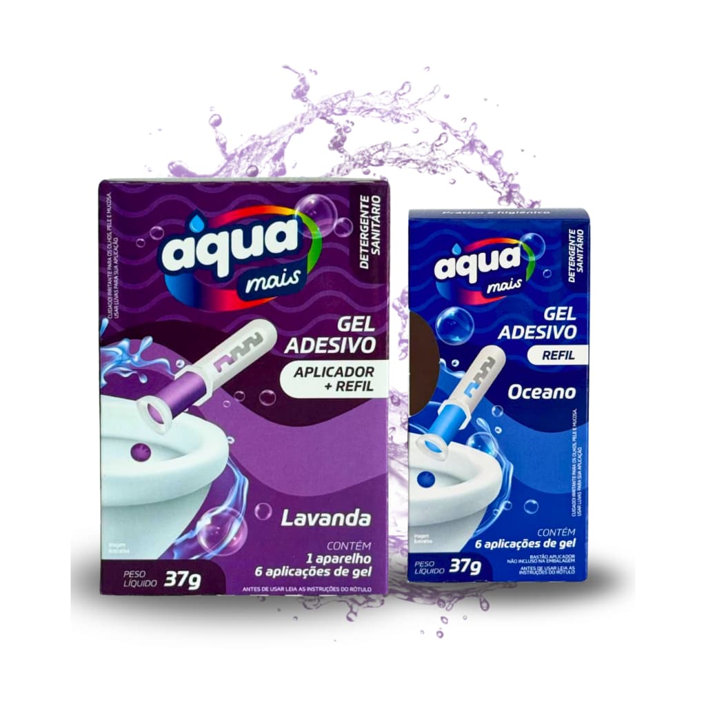 12 aplicações Gel sanitário pastilha acoplada lavanda kit gel adesivo aparelho e refil brinde
