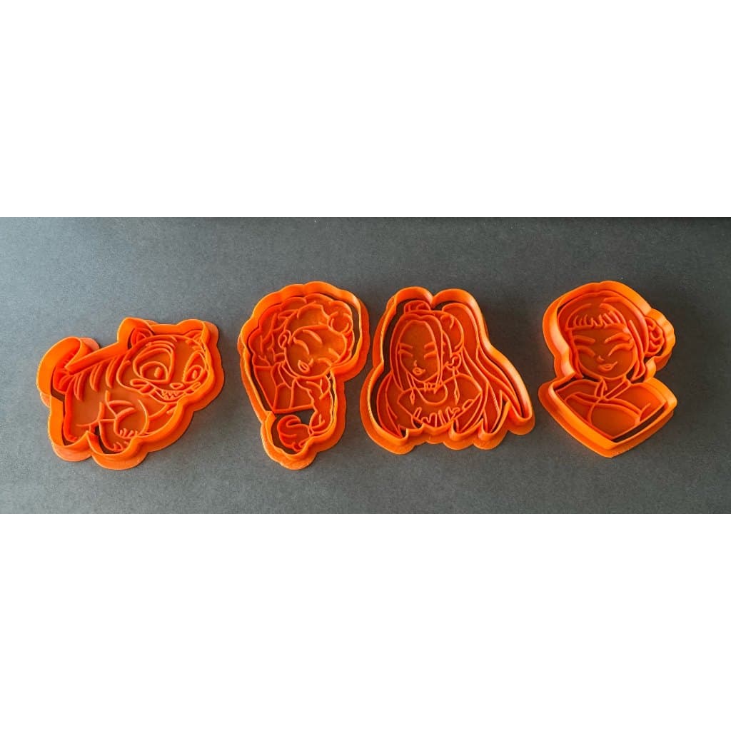 Kpop Demon Hunter-kit 4 cortadores + 4 estampas