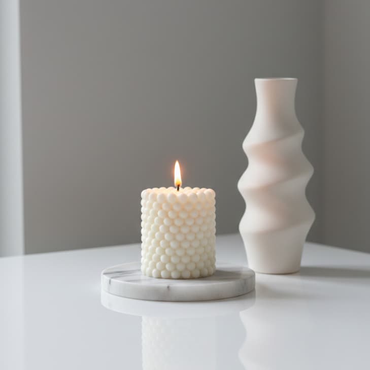 Vela Decorativa Pearl Pilar - Vela Minimalista Aesthetic- Vela Aromática Premium