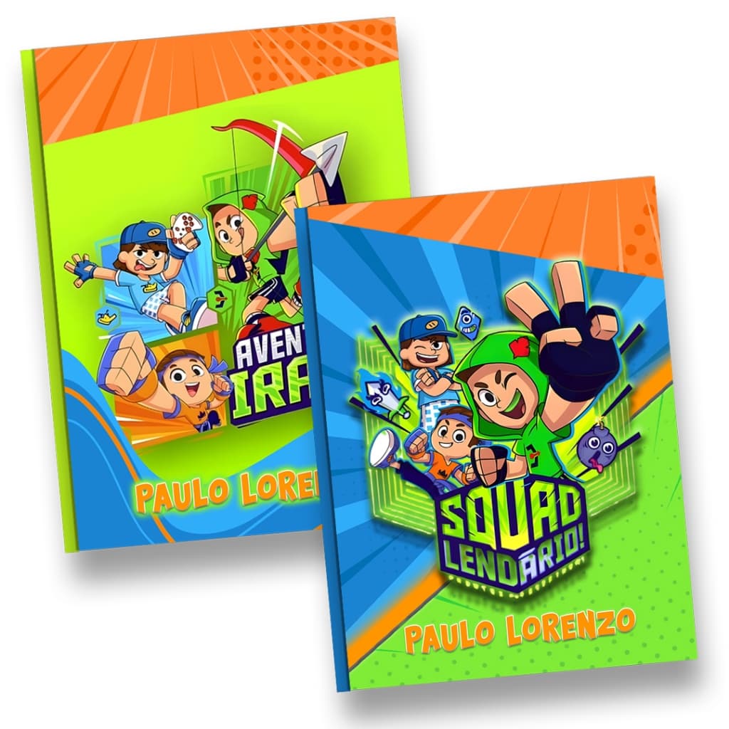 Kit 2 Cadernos de Brochura Grande Família Arqueira Personalizado com Nome Caderno Família Arqueira Brochurão
