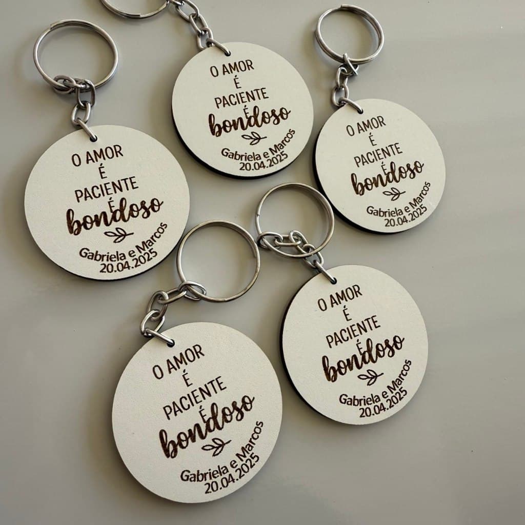 kit  De Chaveiros Lembrancinha De Casamento, Noivado, Chá de Panela, Bodas  Em MDF Branco