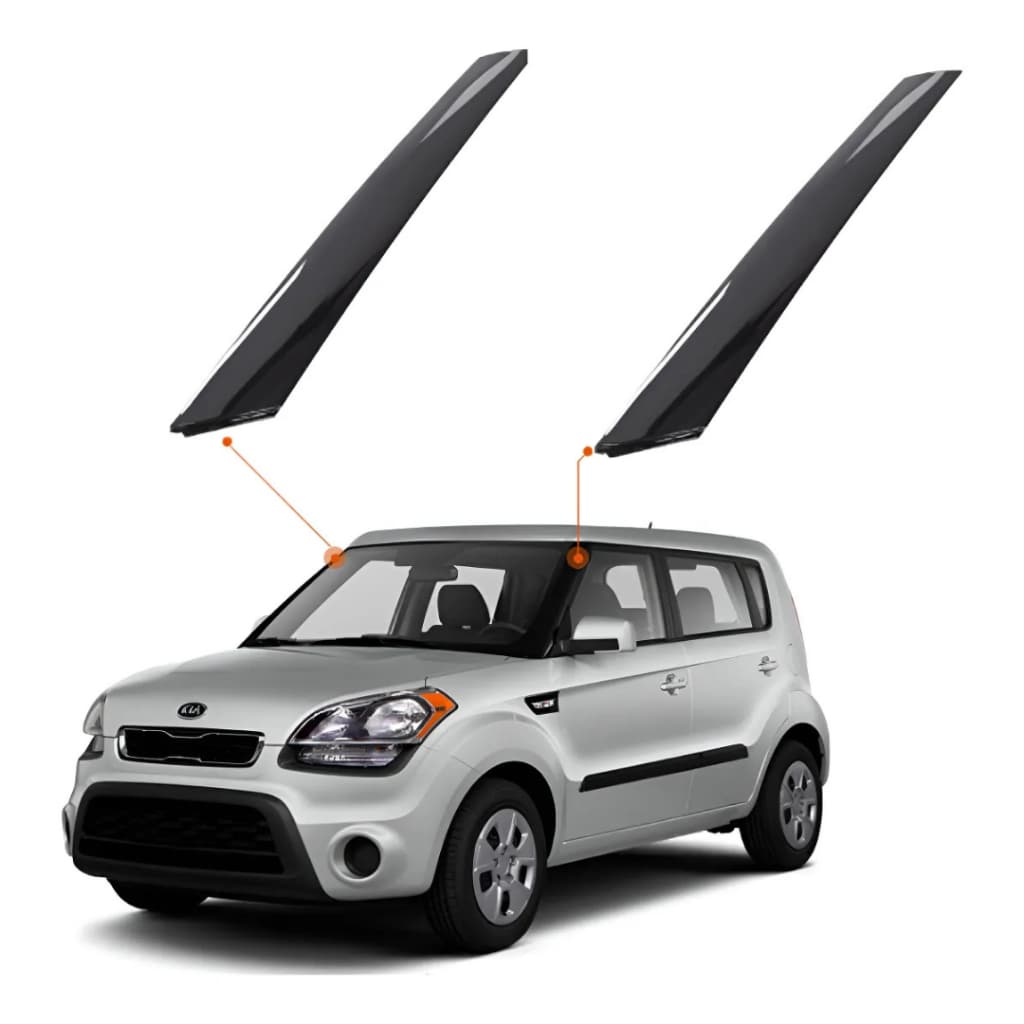 Par Moldura Coluna Externa Parabrisa Kia Soul Original Preto