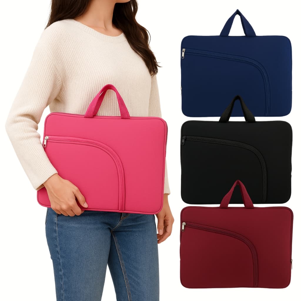 Capa Pasta Mochila para Notebook Maleta Capa Laptop Executiva Slim Zíper de Metal Acolchoada