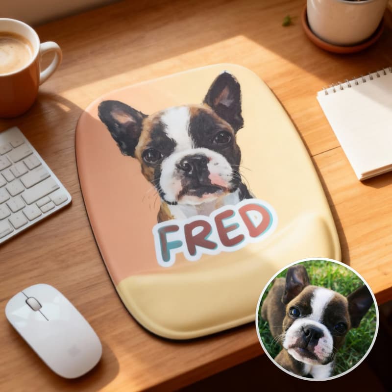 Mouse Pad Ergonômico Personalizado com Foto do Seu Pet – Conforto, Qualidade e Personalização Exclusiva