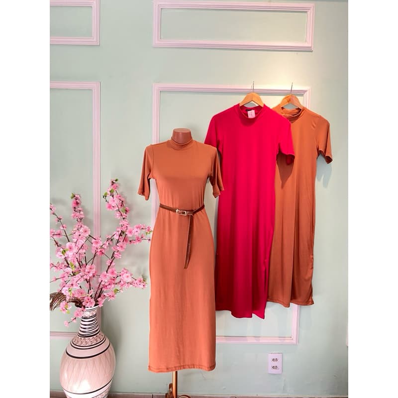 Vestido Mídi Tubinho Vestido Colado Moda Feminina