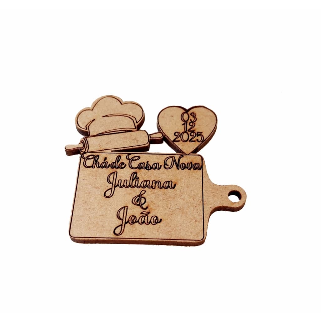KIT LEMBRANCINHA IMÃ DE GELADEIRA CHÁ DE COZINHA MDF PERSONALIZADO