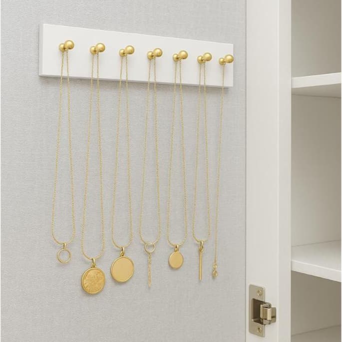 Suporte Colar em MDF Branco Organizador de Joias Moderno Envio Imediato