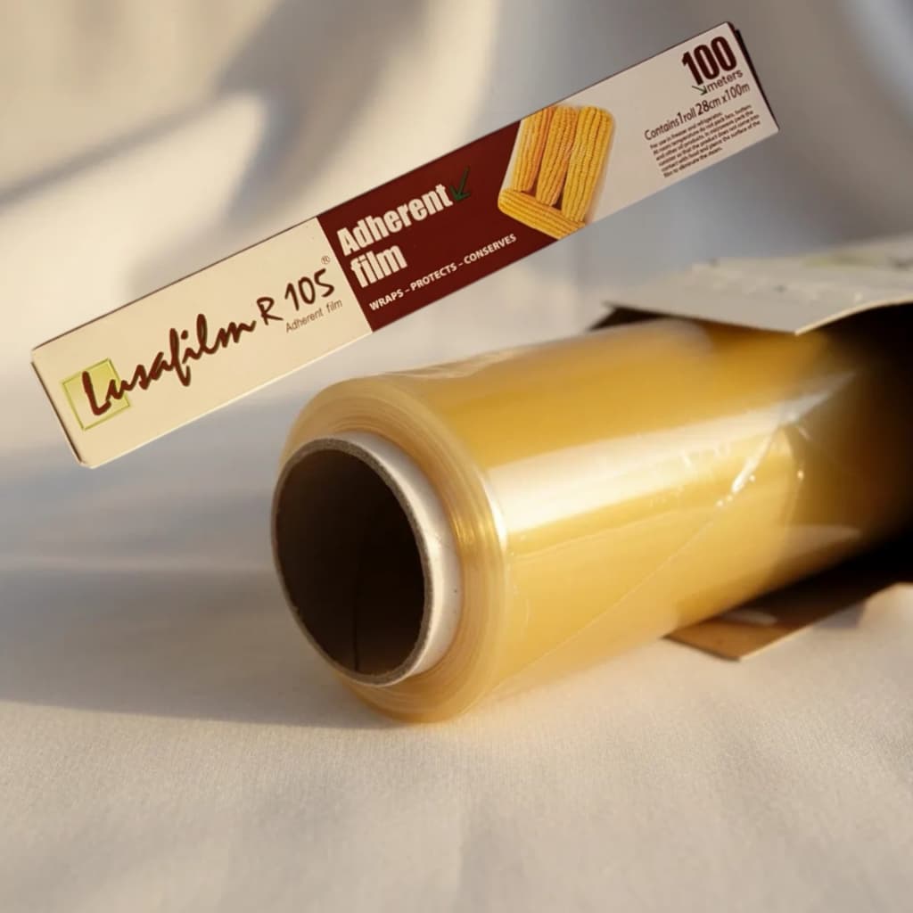 Filme PVC 28cm x 100m Bobina Plástica Esticável Resistente para Alimentos