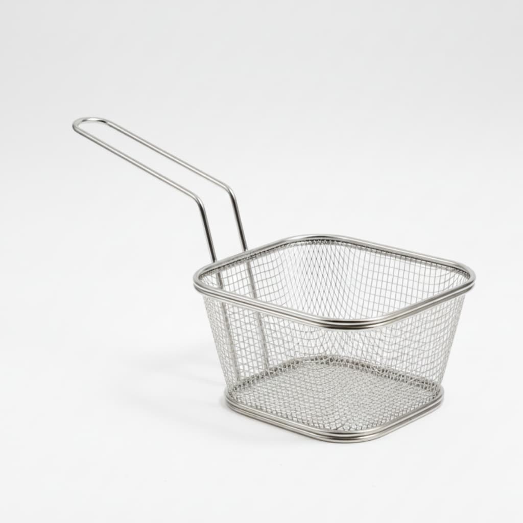 Cesta Para Servir Petiscos, Porções, Batatas, Frango, etc... Para Fazer Frituras, Alta Qualidade, Aço Inox Marca Ke Home