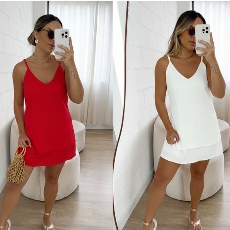 Vestido Feminino Isabella – Alça Fina, Babado Charmoso e Tecido Duna | Super Tendência Verão.