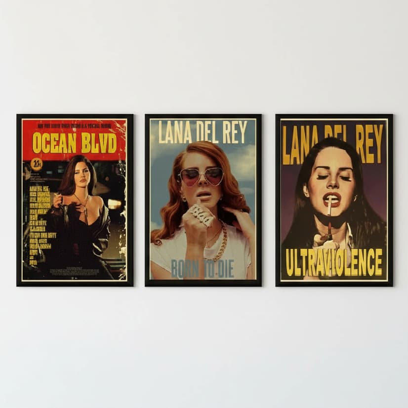 Quadros decorativos Álbuns Lana Del Rey (3 peças)