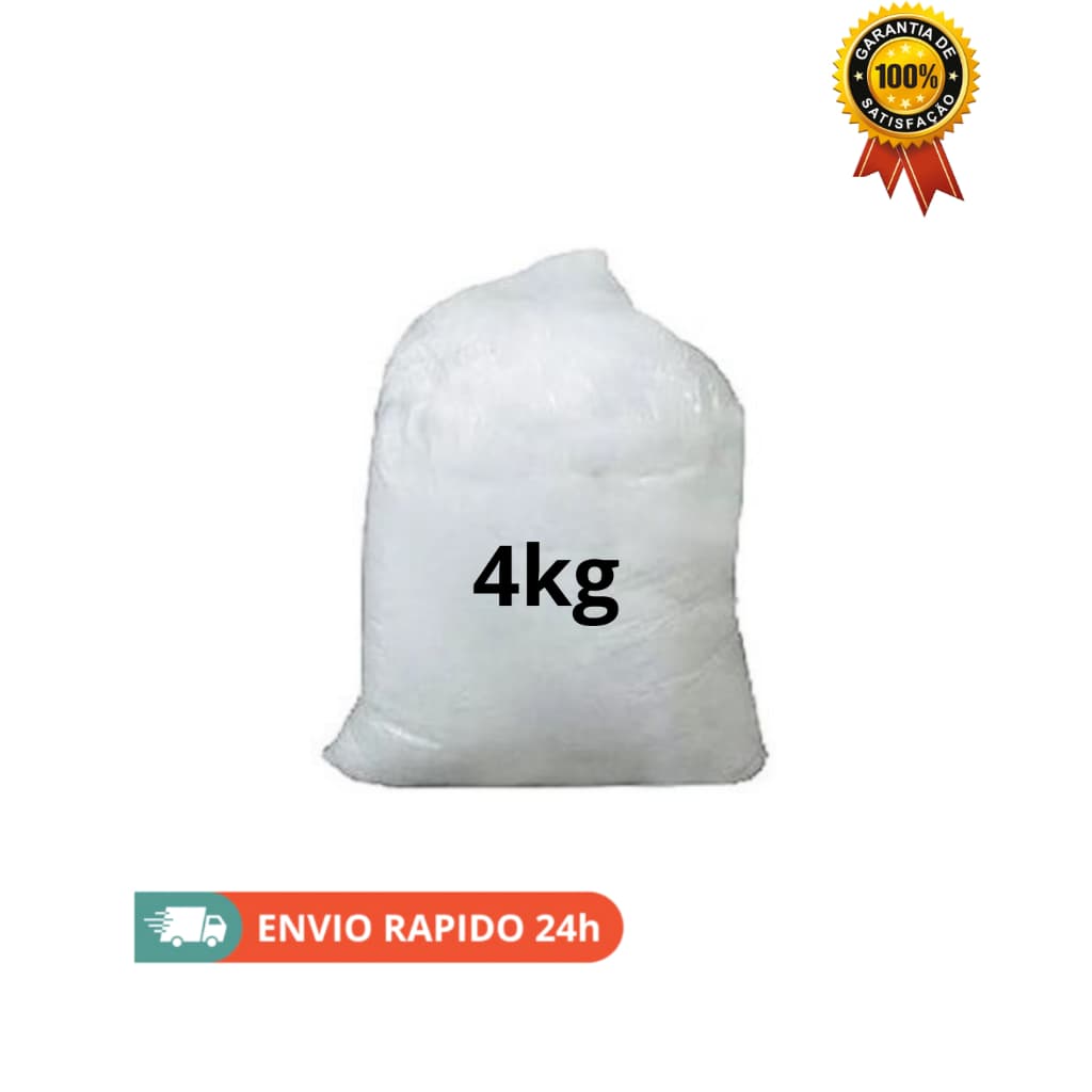 4 Kg Fibra de Silicone Pura 100% Virgem Para Enchimento de Travesseiros e Almofadas