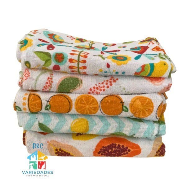 KIT DE 10 PANOS de Pratos ATOALHADOS para Cozinha FELPUDOS Estampas Alegres e Sortidas