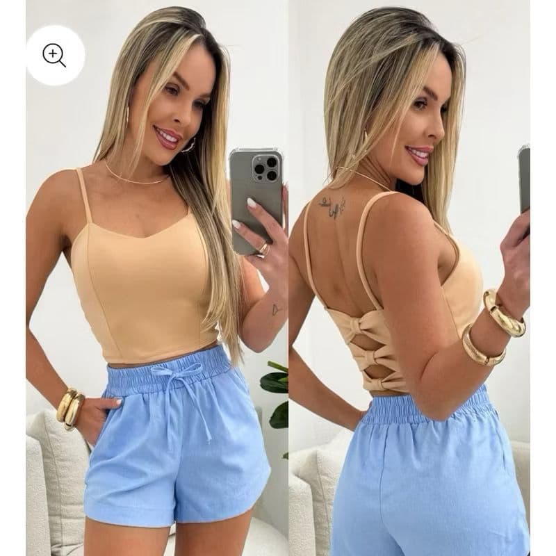 Cropped alcinha neoprene cropped com bojo blusinha curta detalhe costas laço atras cropped barato cropped academia