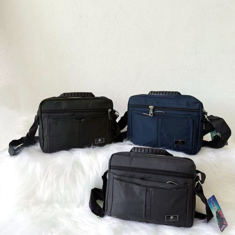 Bolsa Masculina Transversal de Nylon | Multi Bolsos | Leve, Resistente e Impermeável para Uso Diário
