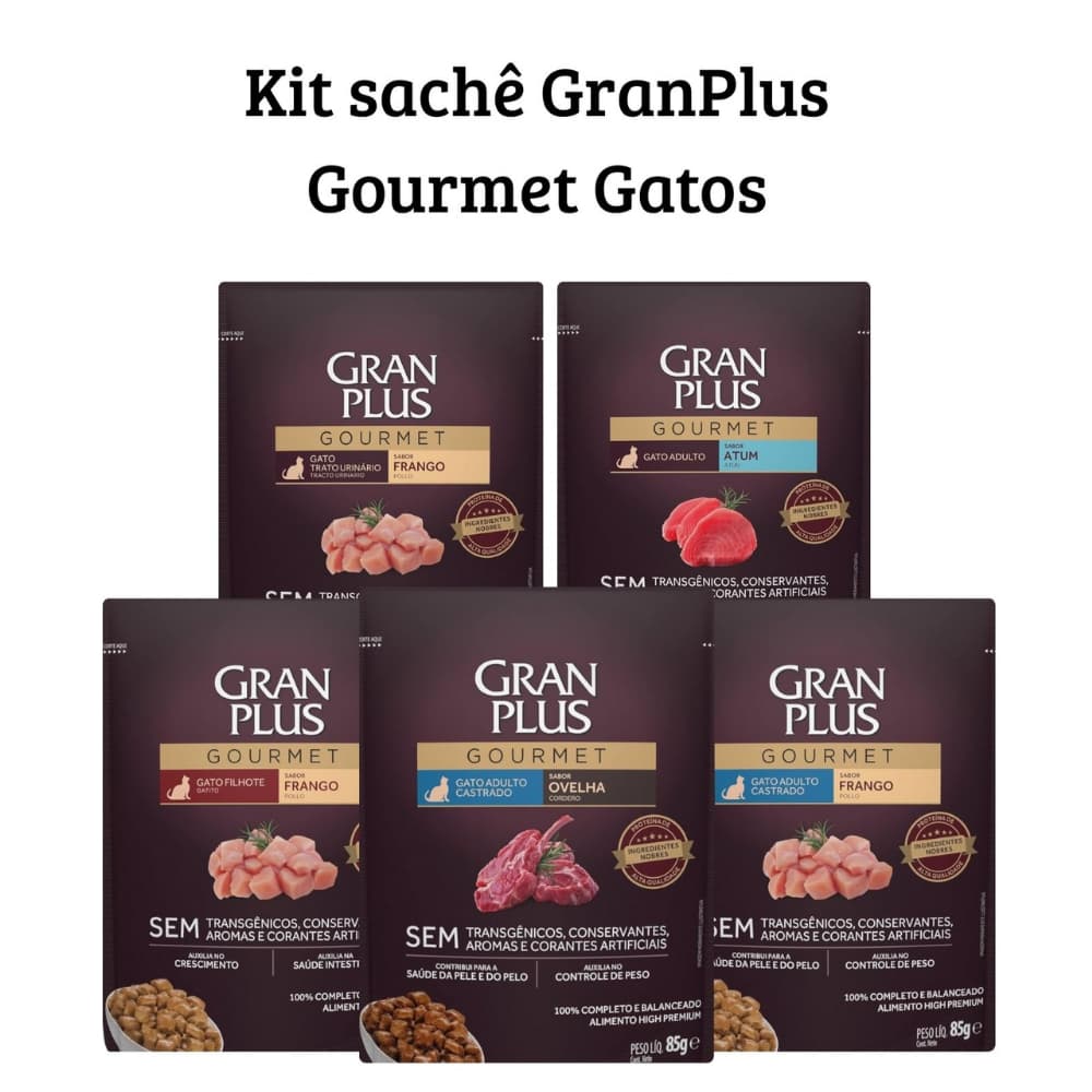 Kit Sache GranPlus Gourmet Gatos 30/10 Uni Todos Sabores