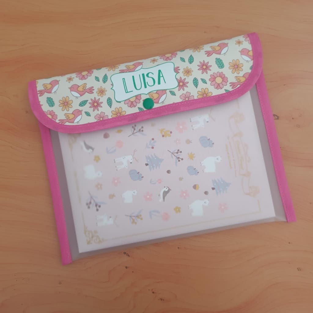 Necessaire Porta Caderneta de Vacina Personalizada com Nome, Porta Documentos do Bebê A5