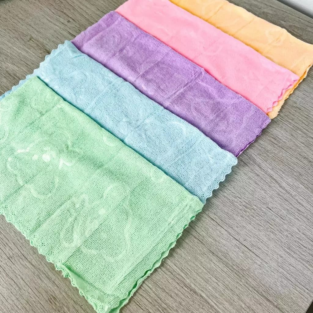 Pano Micro fibra - Kit com 5 Unidades 30X30cm Multiuso Para Limpeza Pia, Vidros e Automovel Coloridos - HY802629