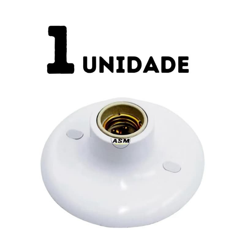 Plafonier Plafon Branco Com Bocal de Porcelana Soquete E27 Bivolt