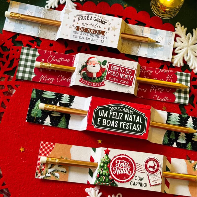 20 Card Cartão Lápis Personalizado Mimo Lembrancinha Natal Professores