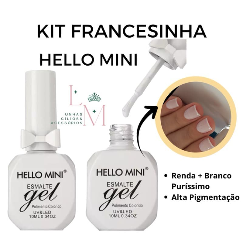 Kit Francesinha Esmalte em Gel Luxo Hello Mini Alta Qualidade Unhas Em Gel Manicure Renda Esmalte Branco